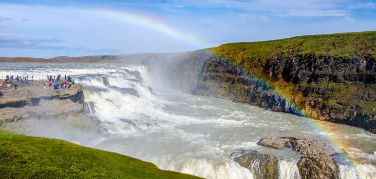 Gyllene Cirkeln Express Gullfoss waterfalls in Iceland